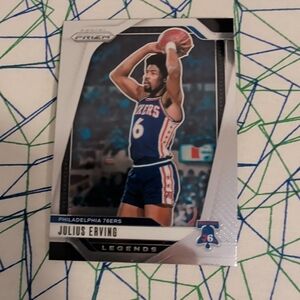 Panini Julius Erving 76ers Basketball Card - Blue and Red